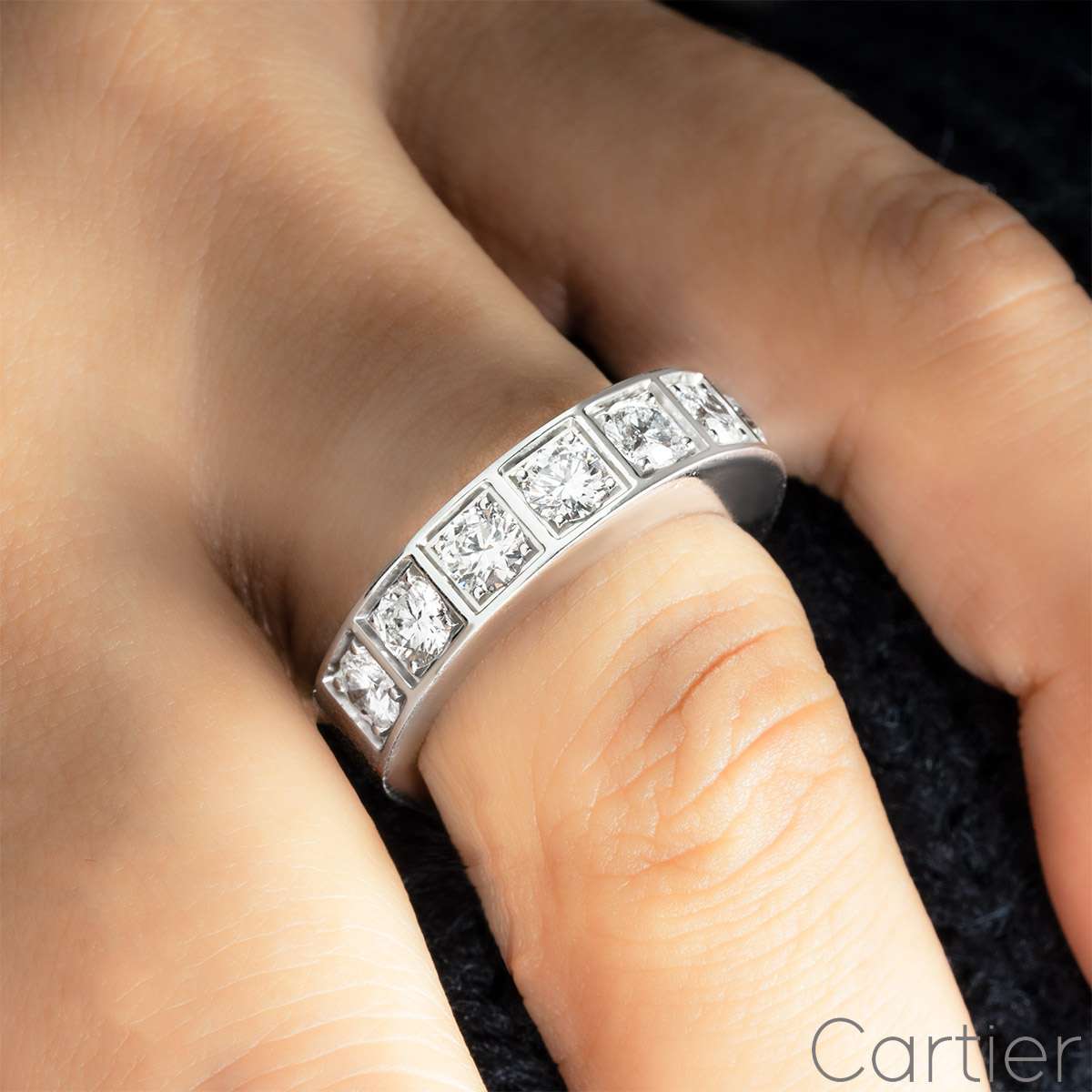Cartier White Gold Diamond Half Eternity Ring 1.35ct
